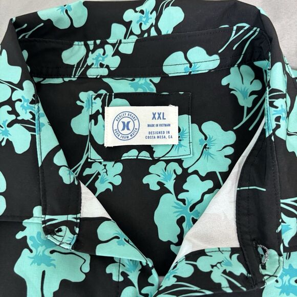 Hurley Men’s Size XXL Hawaiian Button Up Tropical Pattern Short Sleeve Shirt - Picture 3 of 10